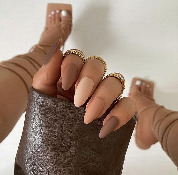 cute brown nail ideas for fall