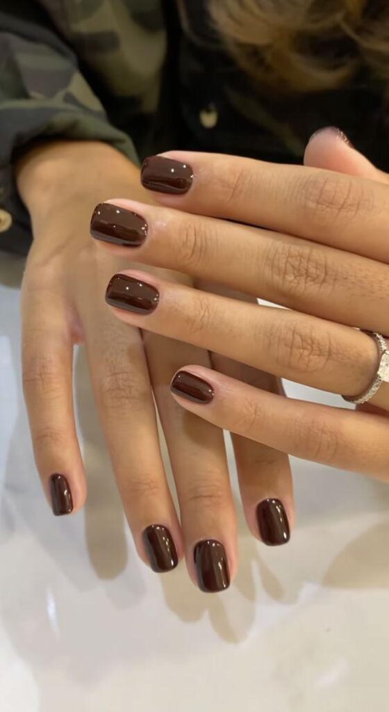 cute brown nail ideas for fall