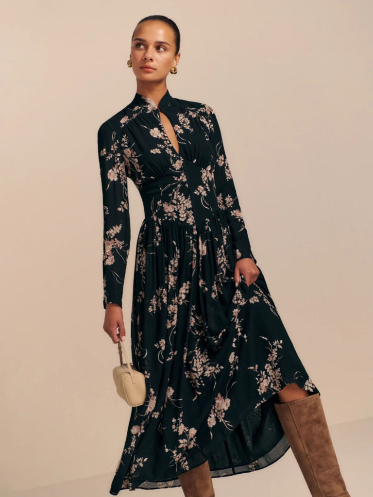 winter wedding guest dresses floral print
