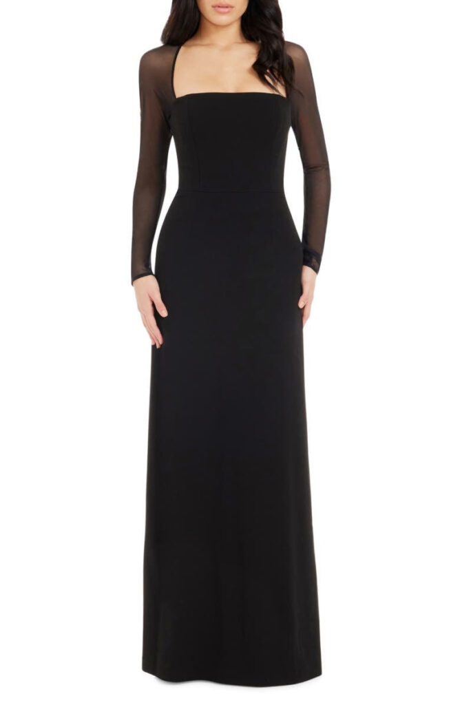 black winter wedding guest dress
