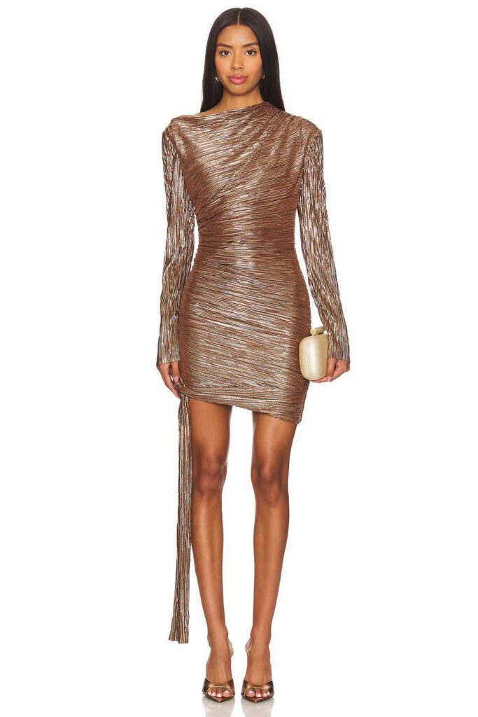 gold metallic dress 