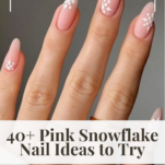 40+ pink snowflake nail ideas to try