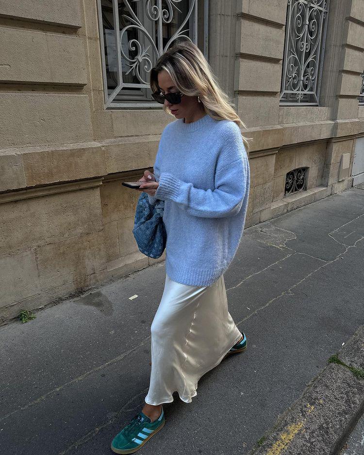 winter satin skirt outfits