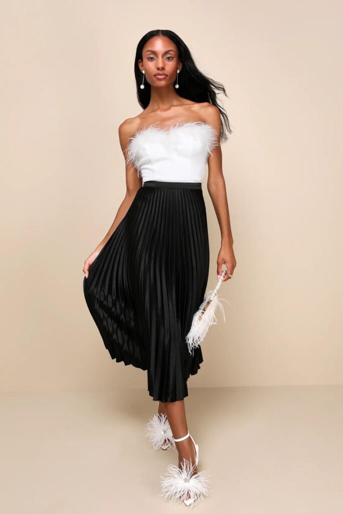 winter satin skirt outfits