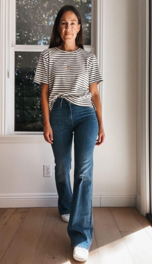 trendy flare leg jeans outfits