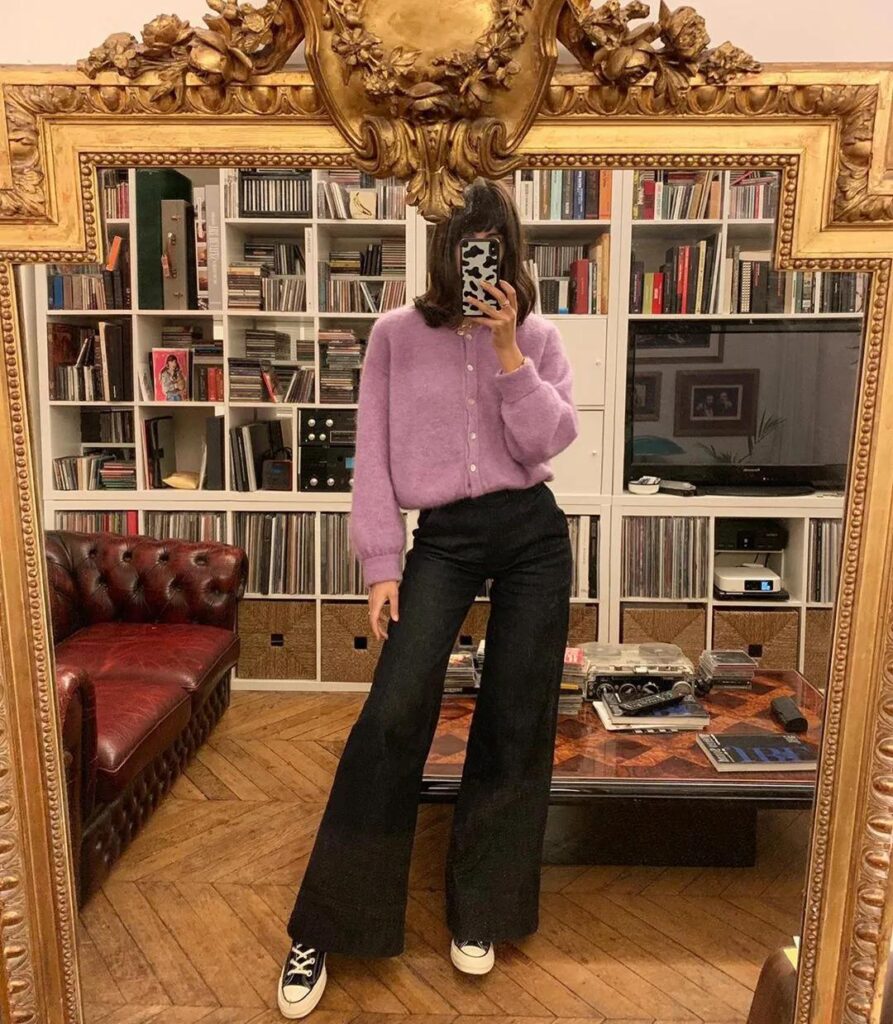 cute flare leg jeans outfits