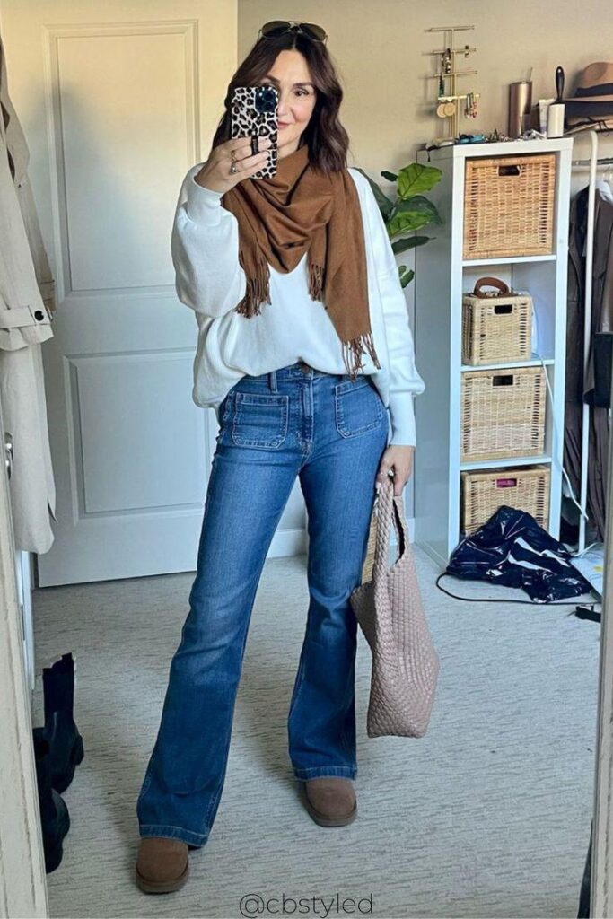 flare leg jeans outfits