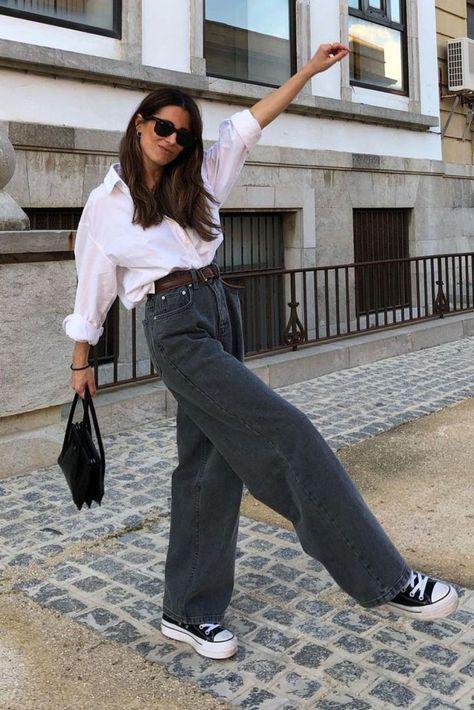 how to wear wide leg jeans 
