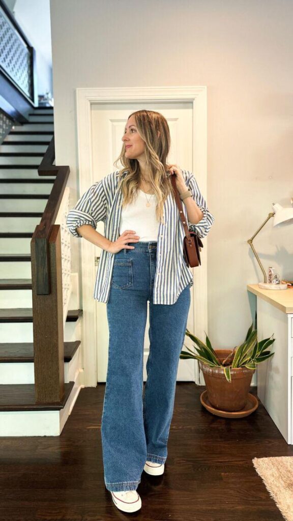 how to wear wide leg jeans