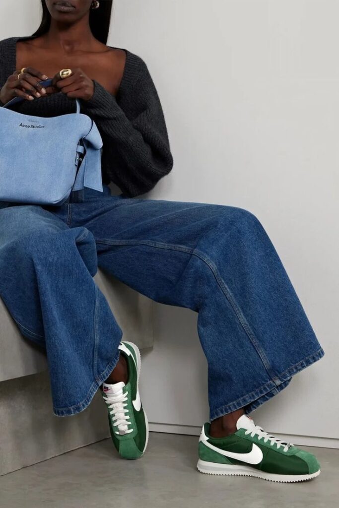 suede green nike sneakers 