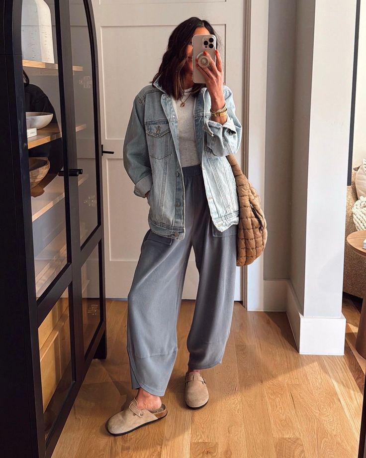cozy school drop off outfits for moms