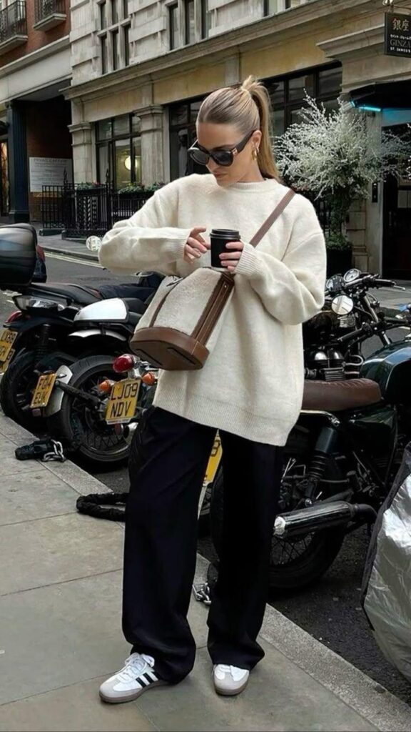 cozy school drop off outfits for moms
