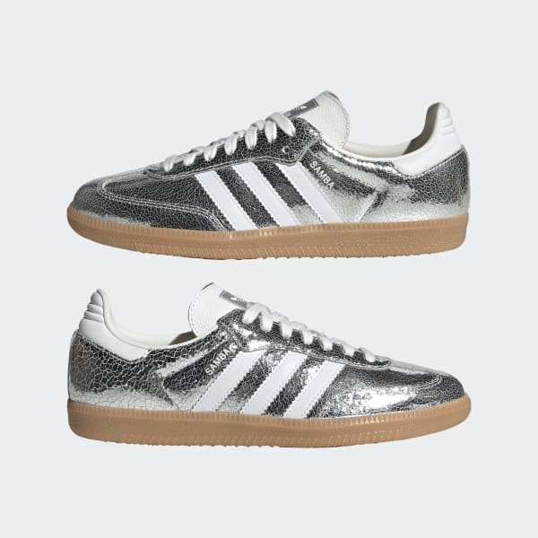 adidas sambas silver metallic 
