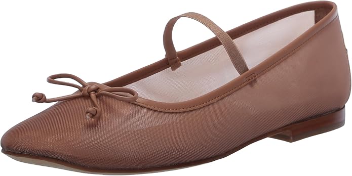 Dolce Vita Cadel ballet flat in cider brown mesh with bow detail, dressy flat for European vacation travel