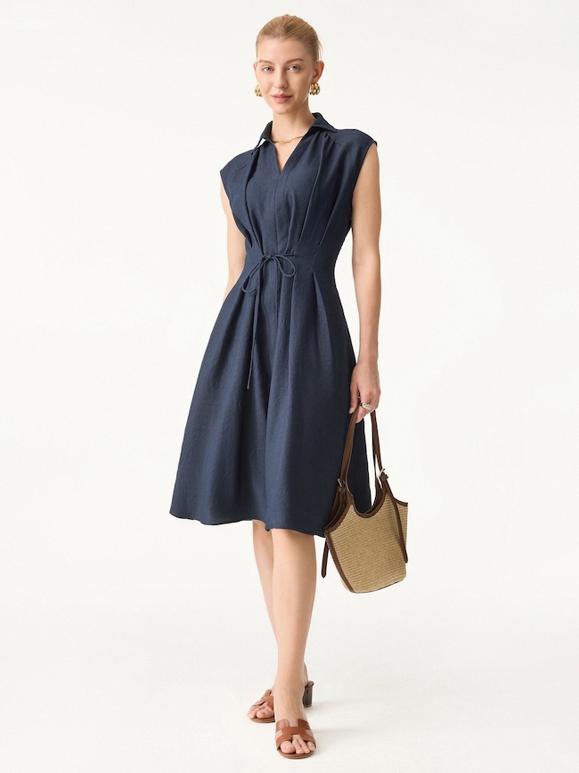 olg move viscose dress navy
